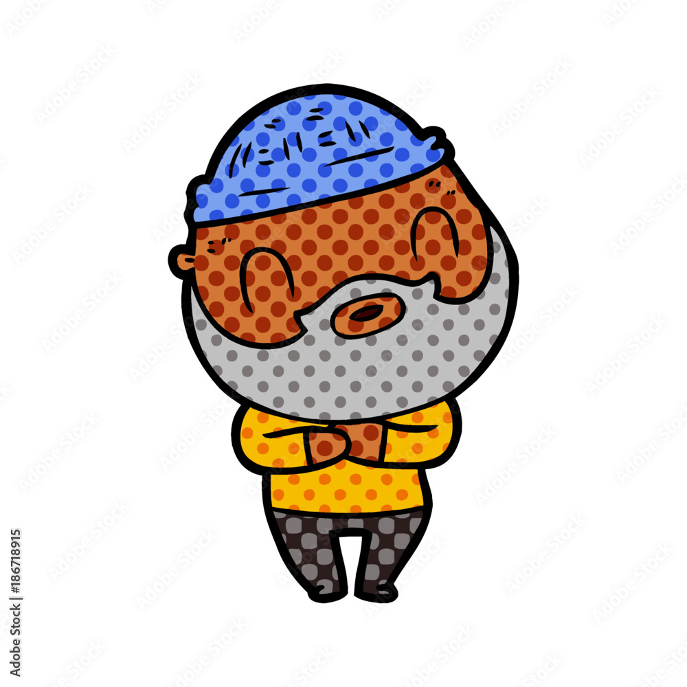 Obraz premium cartoon bearded man