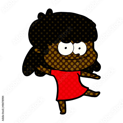 cartoon smiling woman