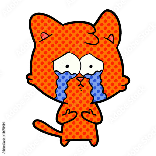 cat crying cartoon