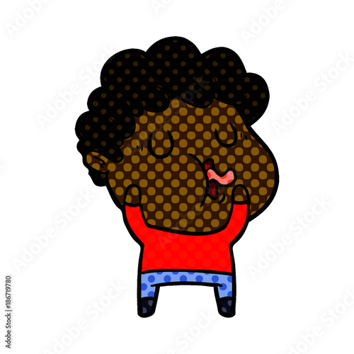 cartoon man pulling face