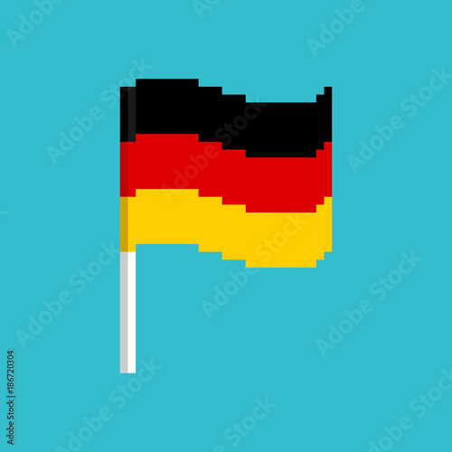 Pixel flag Germany. Pixelated banner German. political bit icon. Vector illustration