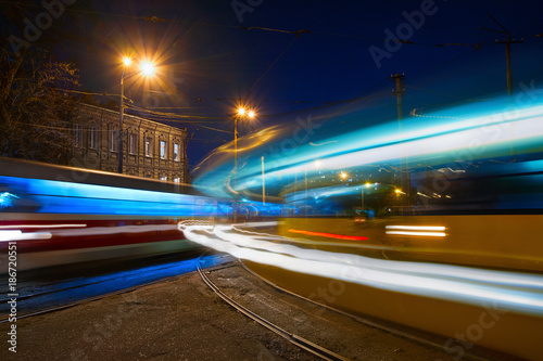 Blurred lights tram