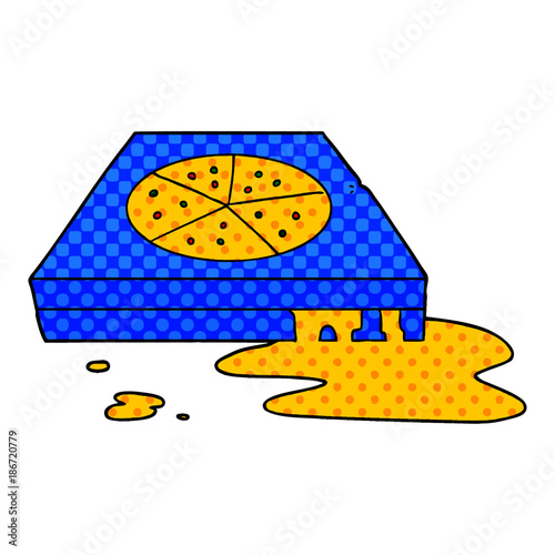 cartoon greasy pizza
