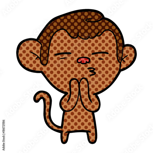 cartoon suspicious monkey