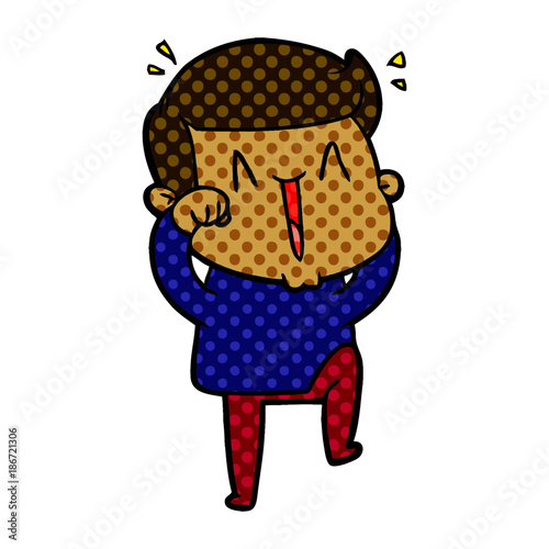 cartoon excited man