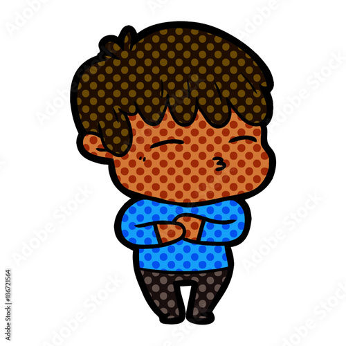 cartoon curious boy