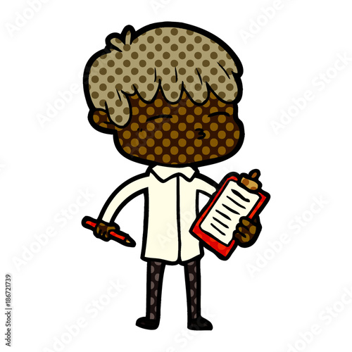 cartoon curious boy