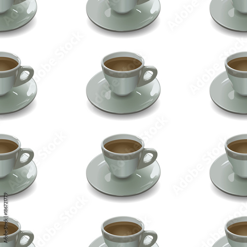 seamless texture with cups on white background
