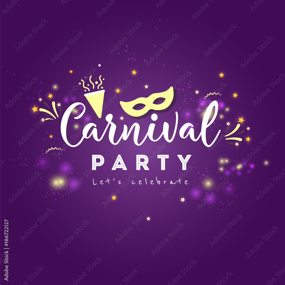 Carnival greeting card with typography 
