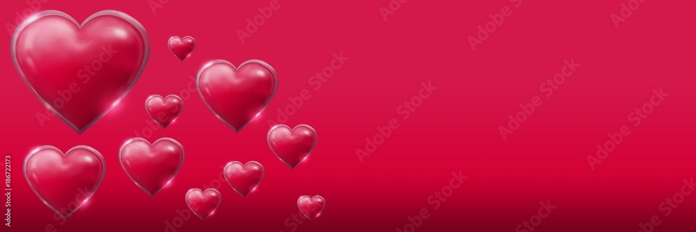 Valentines day design with hearts