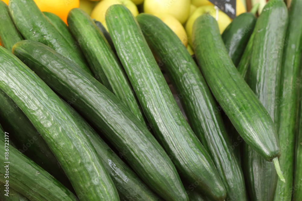 Cucumbers in the market