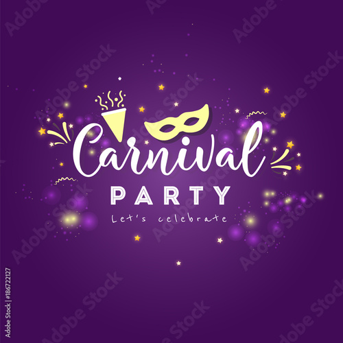 Carnival greeting card with typography 