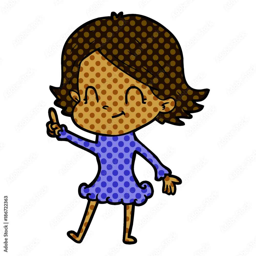 cartoon friendly girl