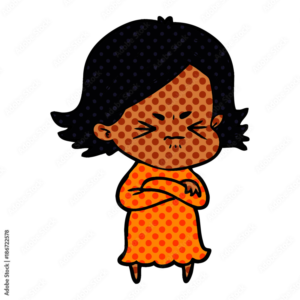cartoon angry woman