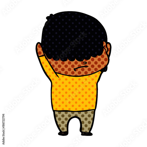 cartoon boy with untidy hair