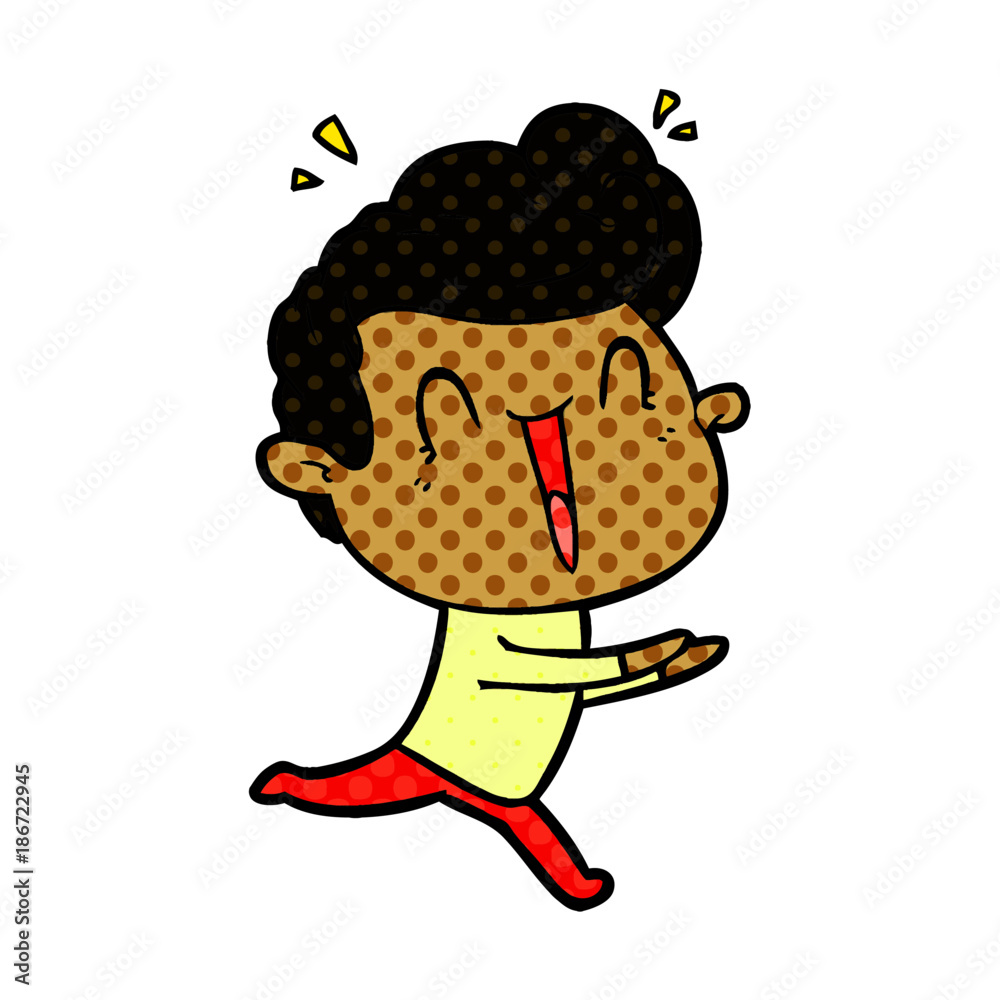 cartoon excited man
