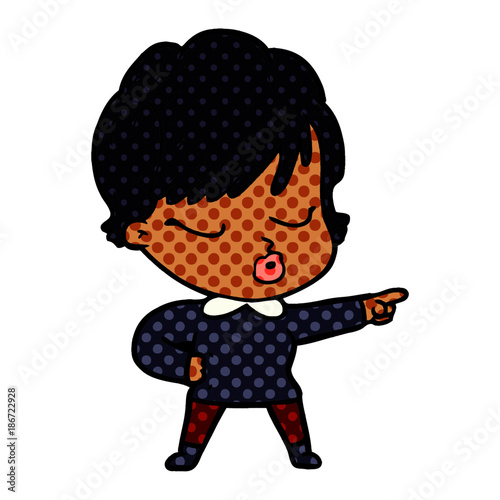 cartoon woman with eyes shut