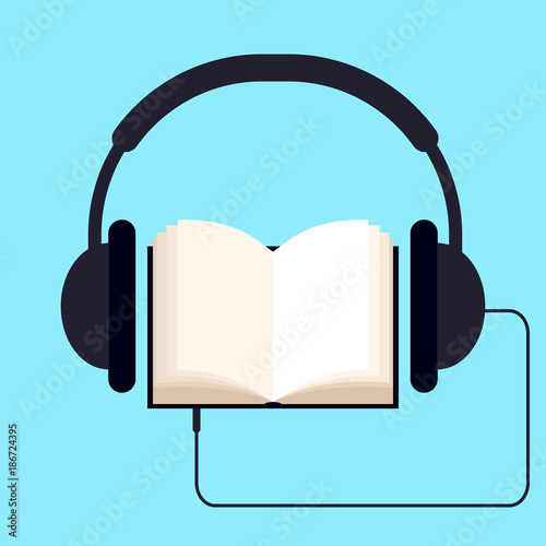 Icon The Audiobook. Vector flat illustration.