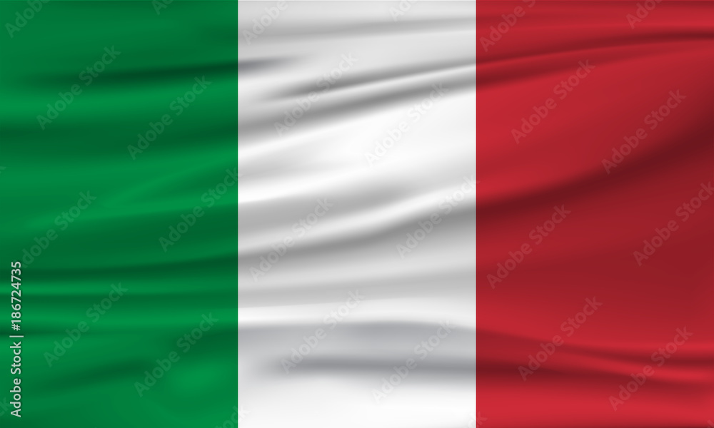 Vector flag of Italy. Vector illustration