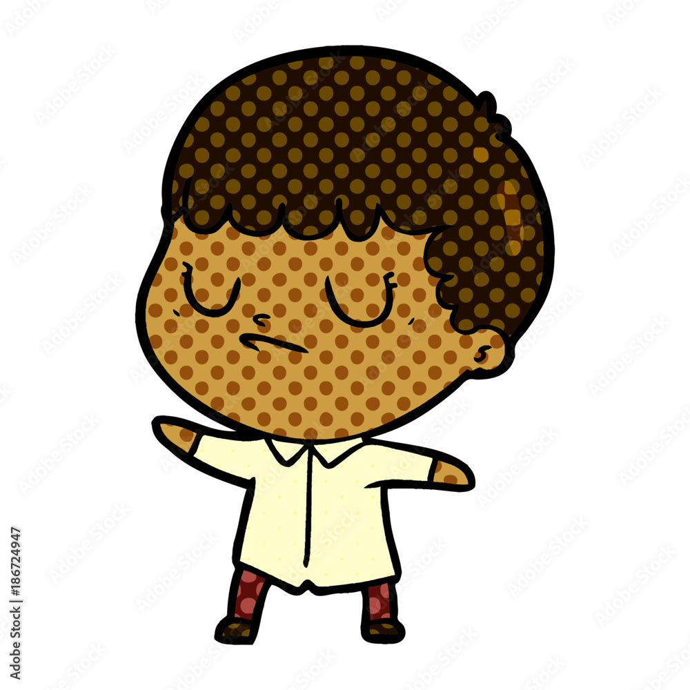 Obraz premium cartoon grumpy boy