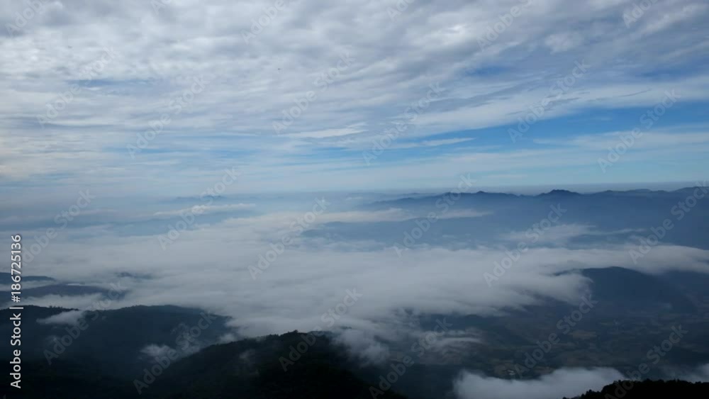Clouds floating through the mountains at Kew Mae Pan Nature Trail, Chiangmai, Thailand. Clouds floating through the mountains at Kew Mae Pan Nature Trail, Chiangmai, Thailand.