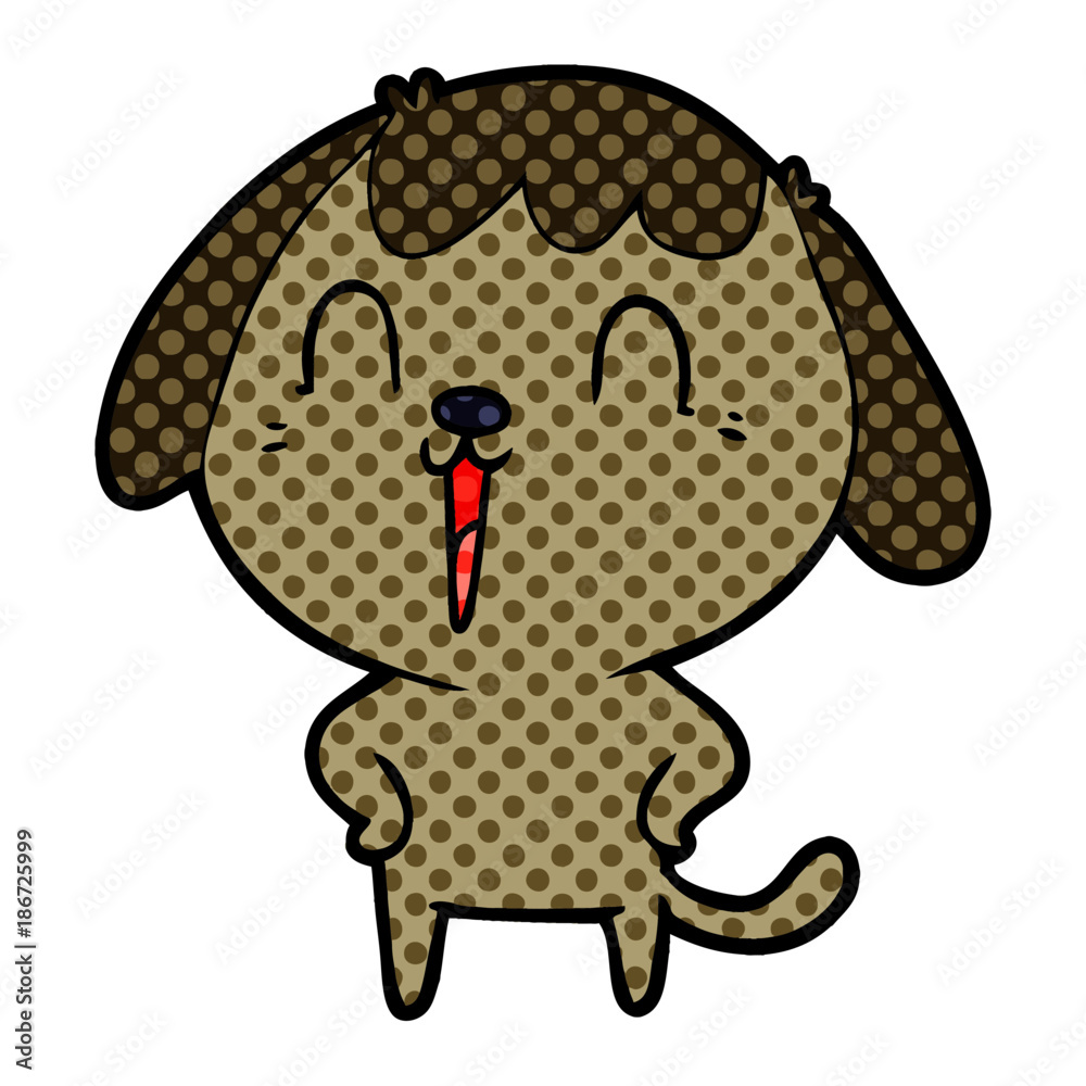 Fototapeta premium cartoon happy dog