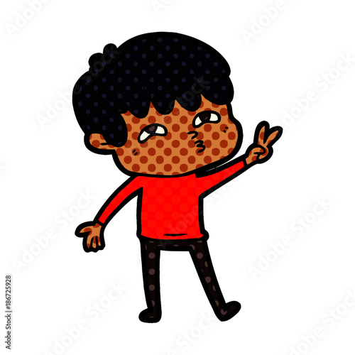 cartoon curious man