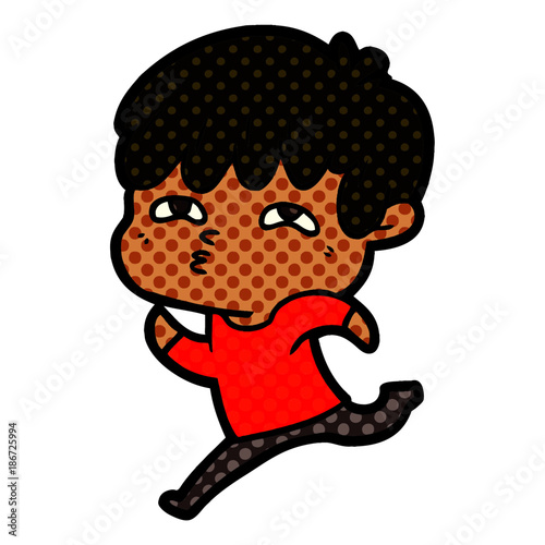 cartoon curious man