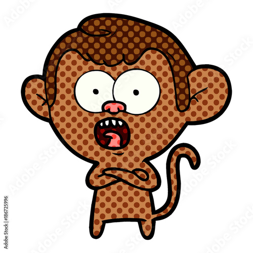 cartoon shocked monkey