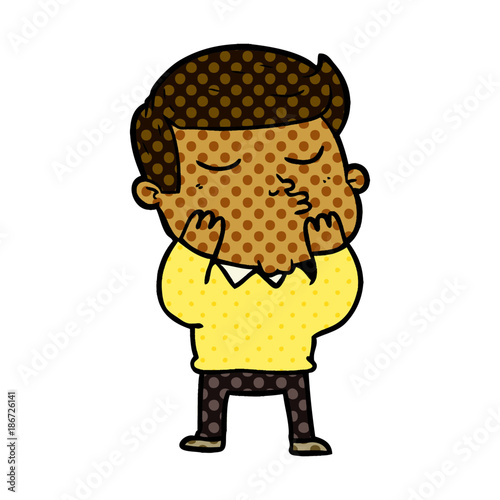 cartoon model guy pouting