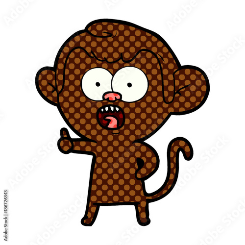 cartoon shocked monkey