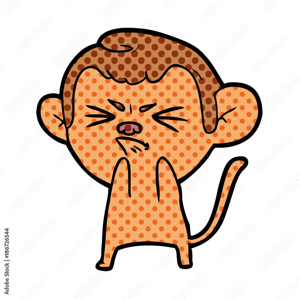 Obraz premium cartoon annoyed monkey