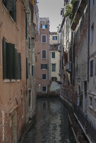 VENICE - ITALY  APRIL 18  2009  Typical picturesque romantic Venetian canal - Venice  Italy