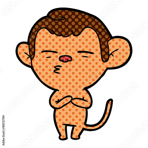 cartoon suspicious monkey