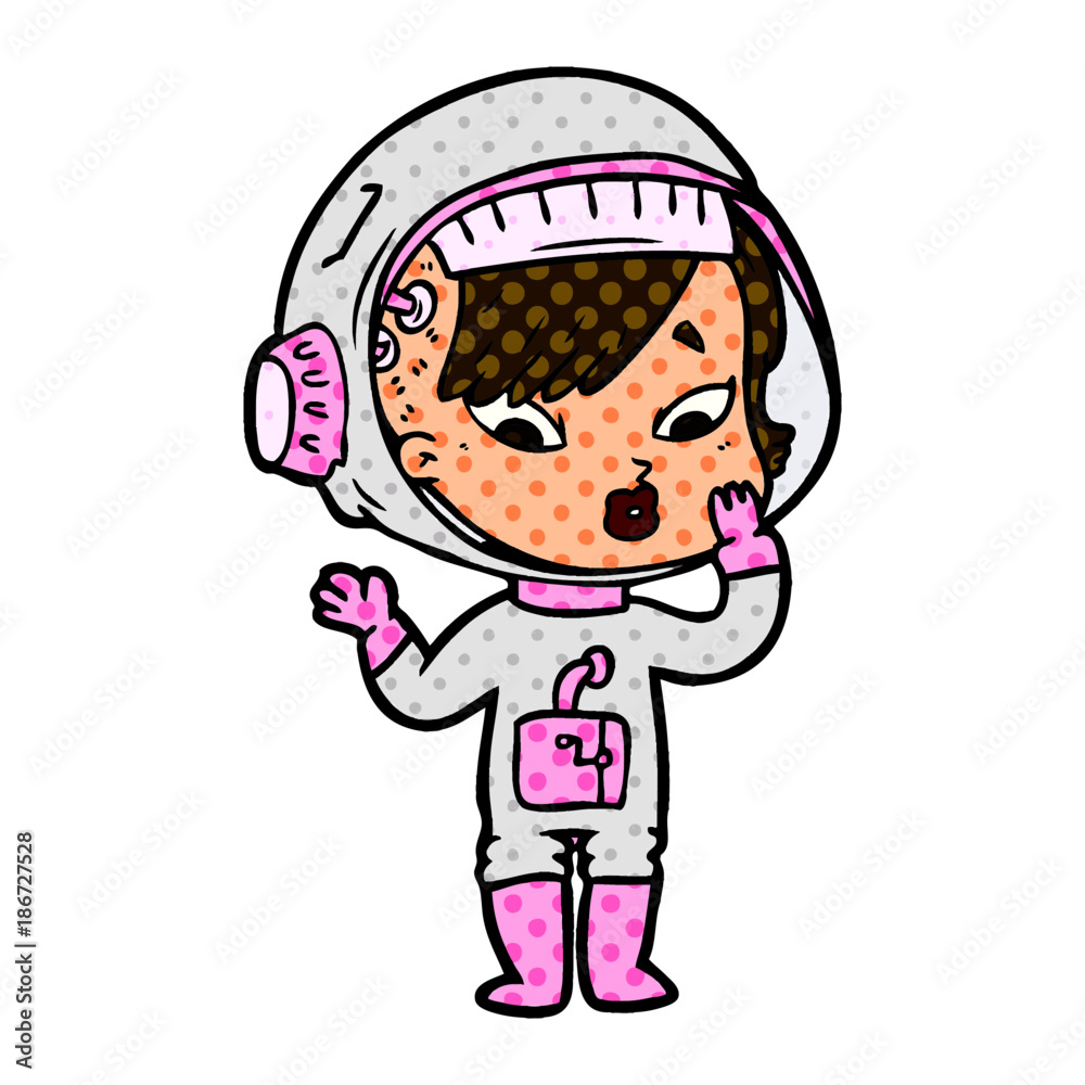 cartoon astronaut woman