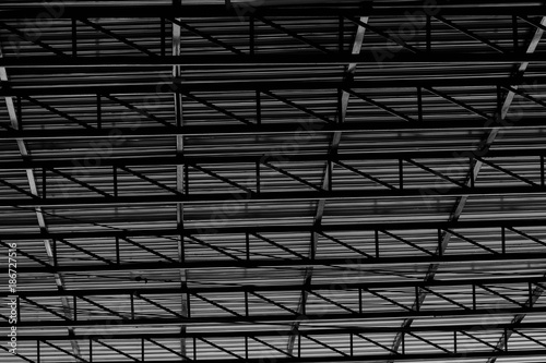 metal structure of warehouse roof