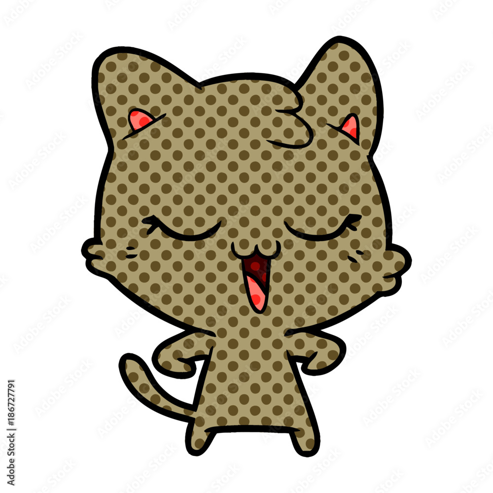 happy cartoon cat
