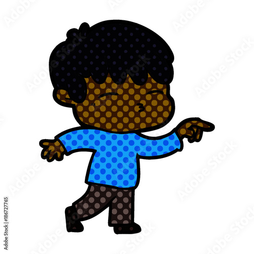 cartoon curious boy