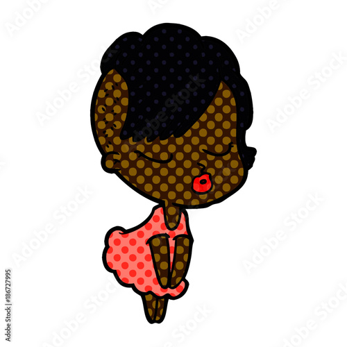 cartoon pretty hipster girl