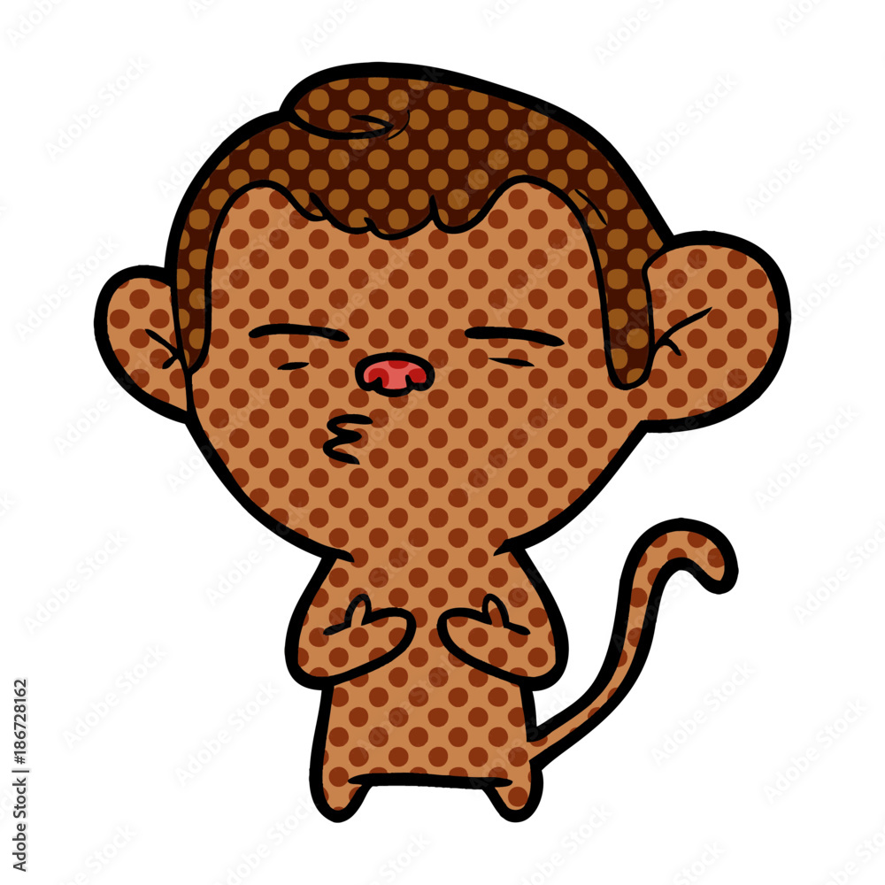 Fototapeta premium cartoon suspicious monkey