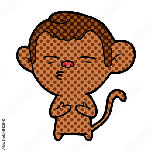 cartoon suspicious monkey