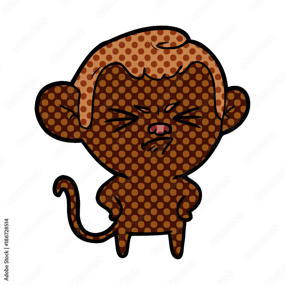 Obraz premium cartoon annoyed monkey