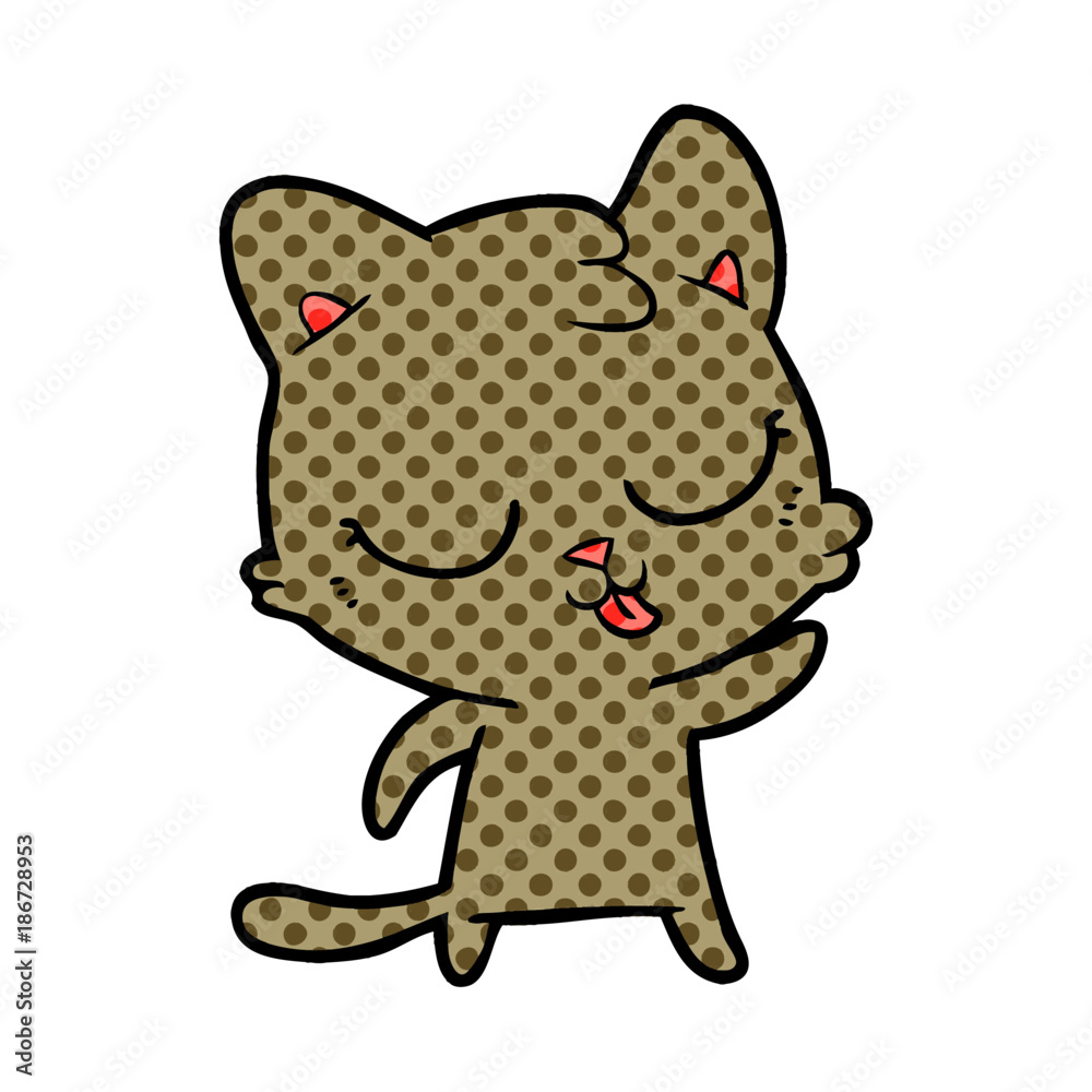 Obraz premium cartoon cat hissing