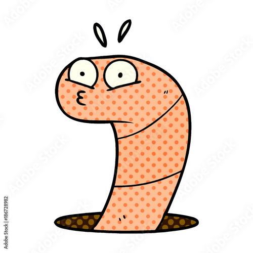 cartoon surprised worm