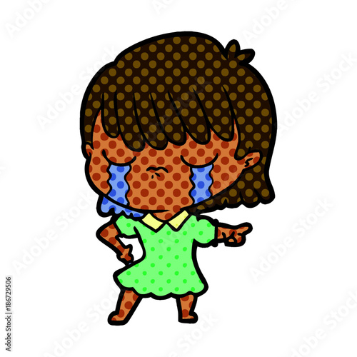 cartoon woman crying