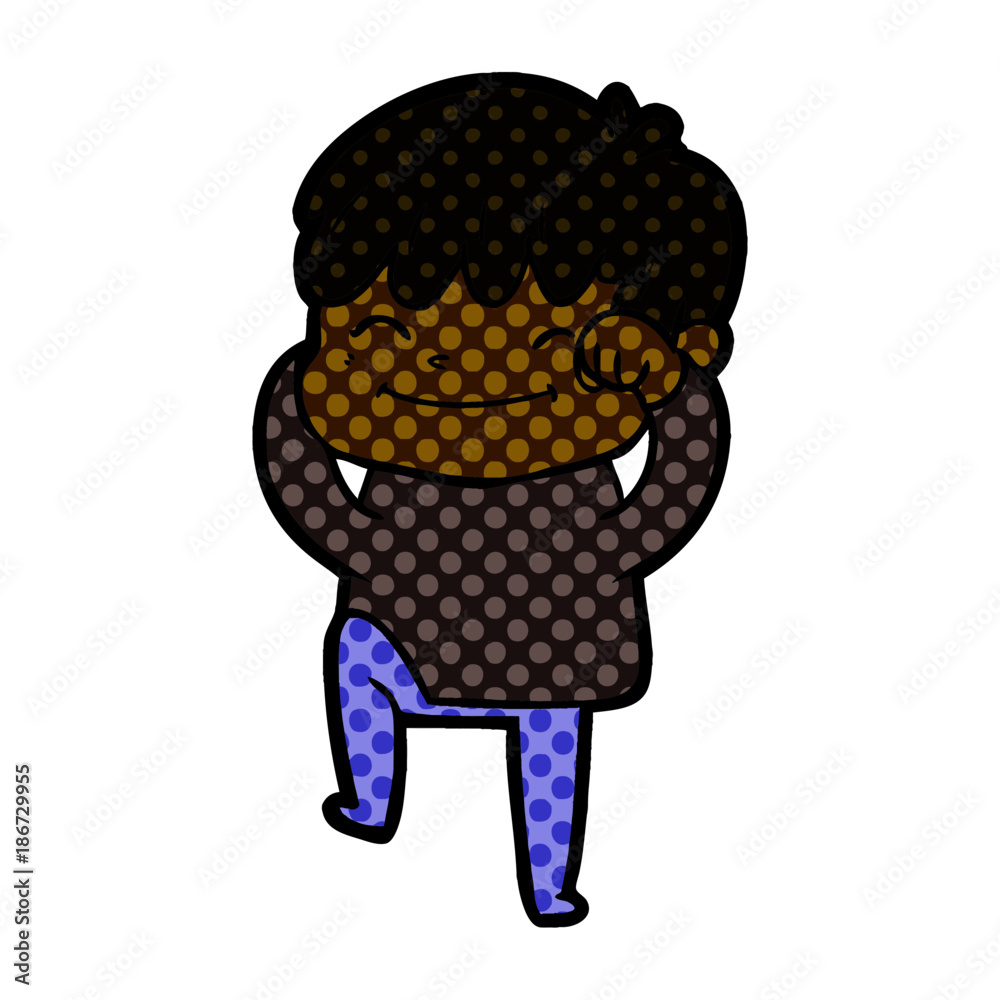 Fototapeta premium cartoon happy boy