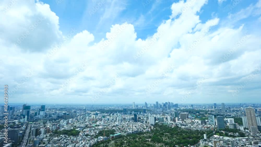 東京風景タイムラプス 夏空 4k 東京風景タイムラプス 夏空 4k
