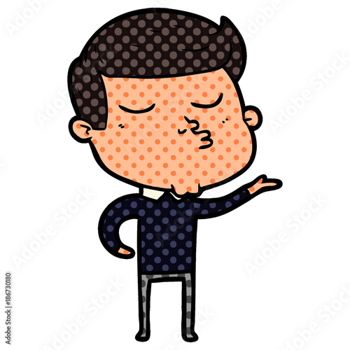 cartoon model guy pouting