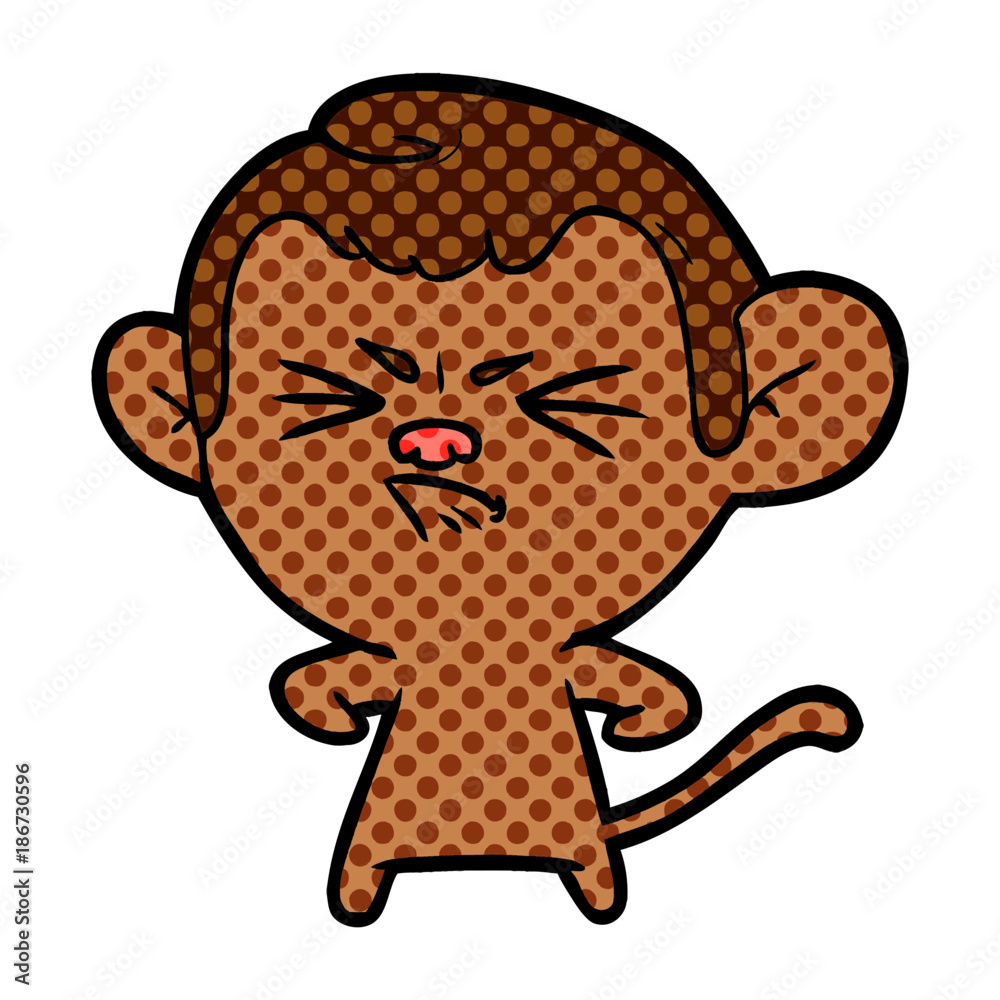Obraz premium cartoon angry monkey