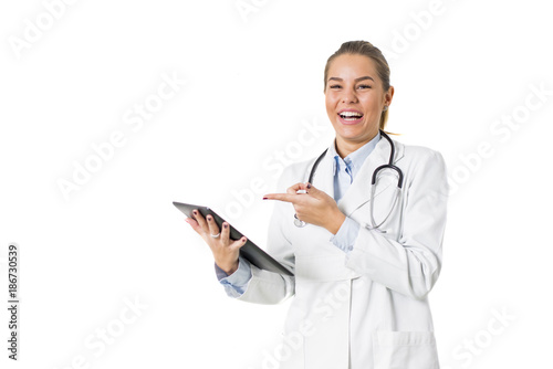 Pretty young female doctor ...